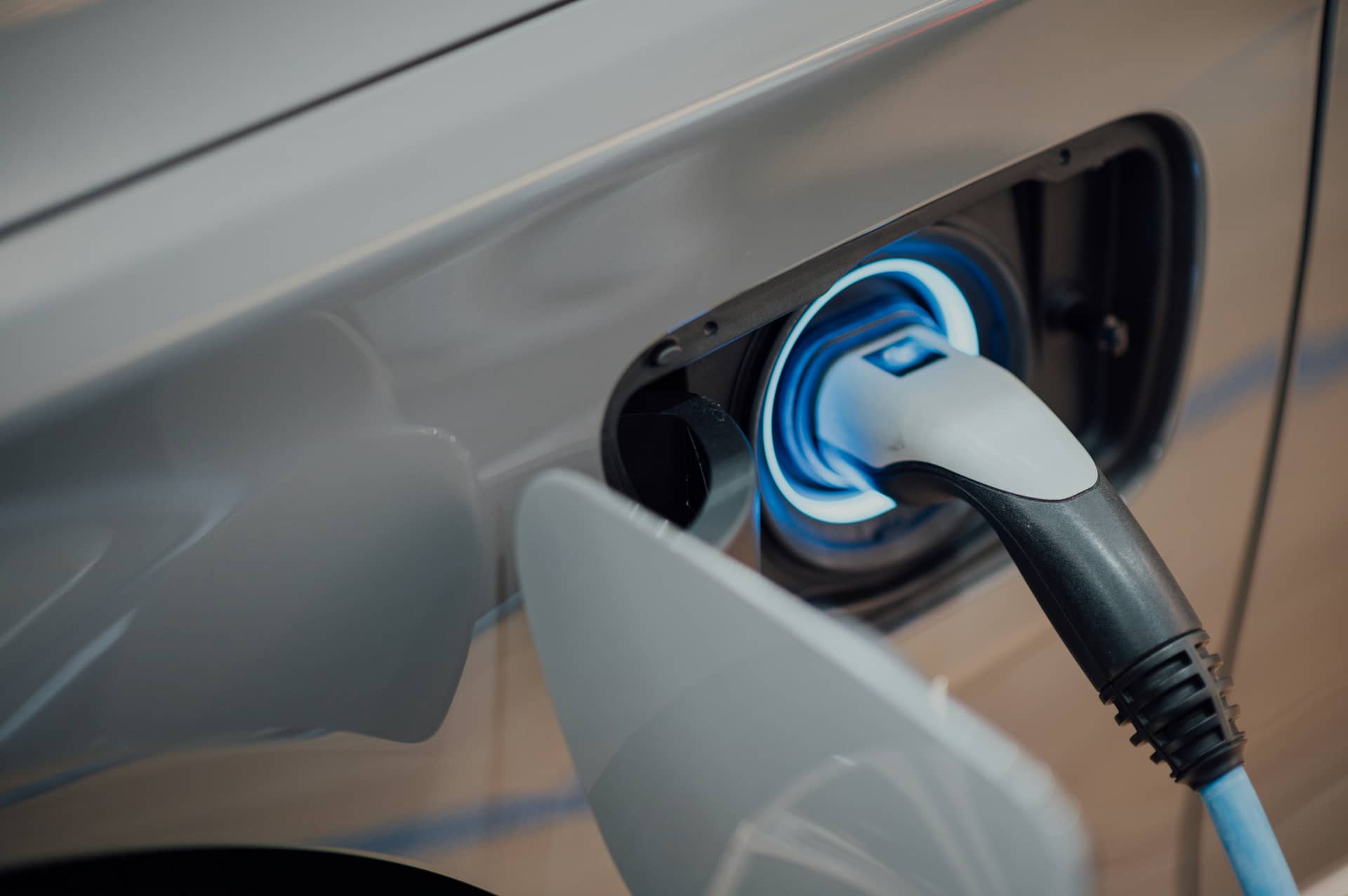 Electric car charging at a luxury group holiday property