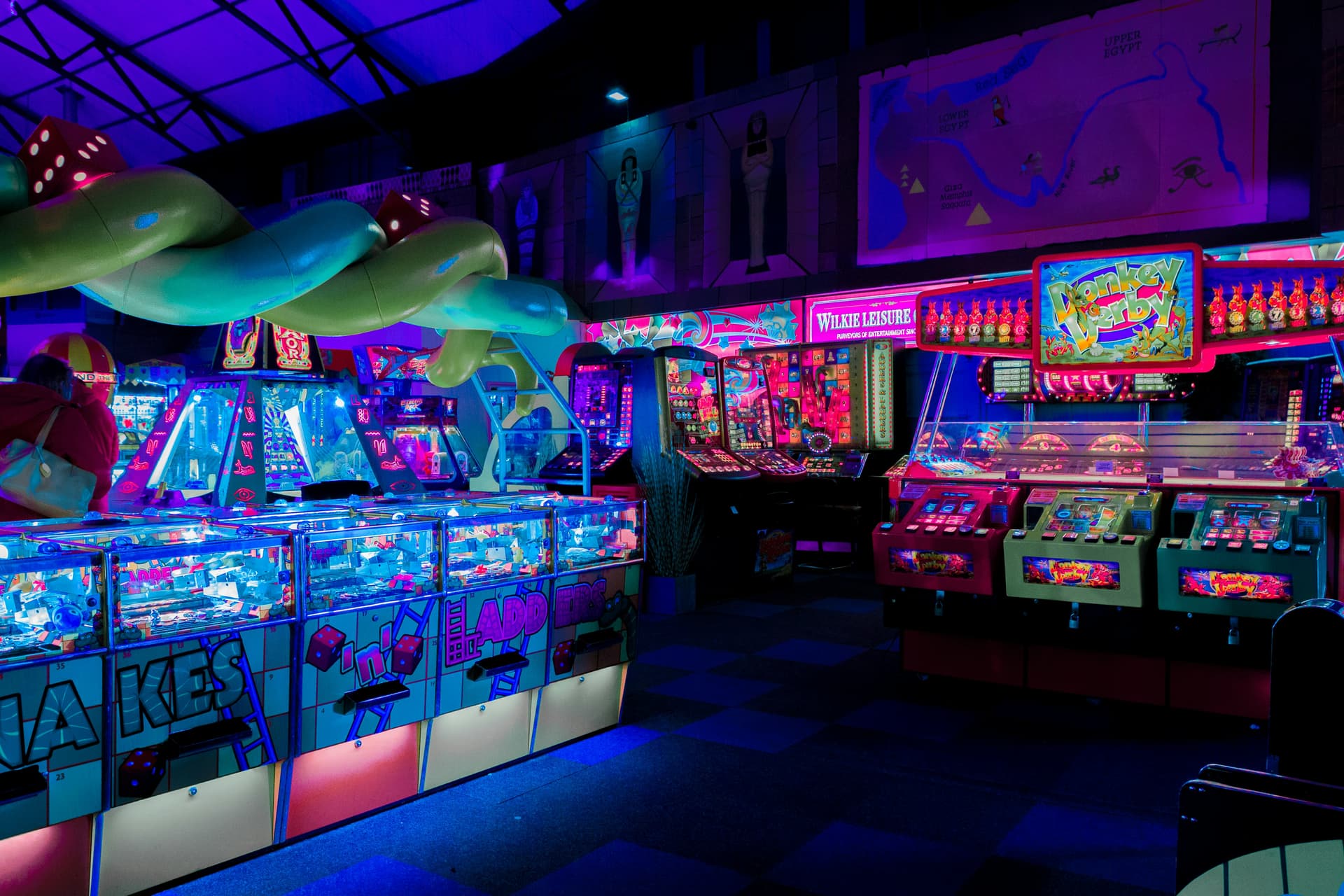 Arcade games and entertainment area