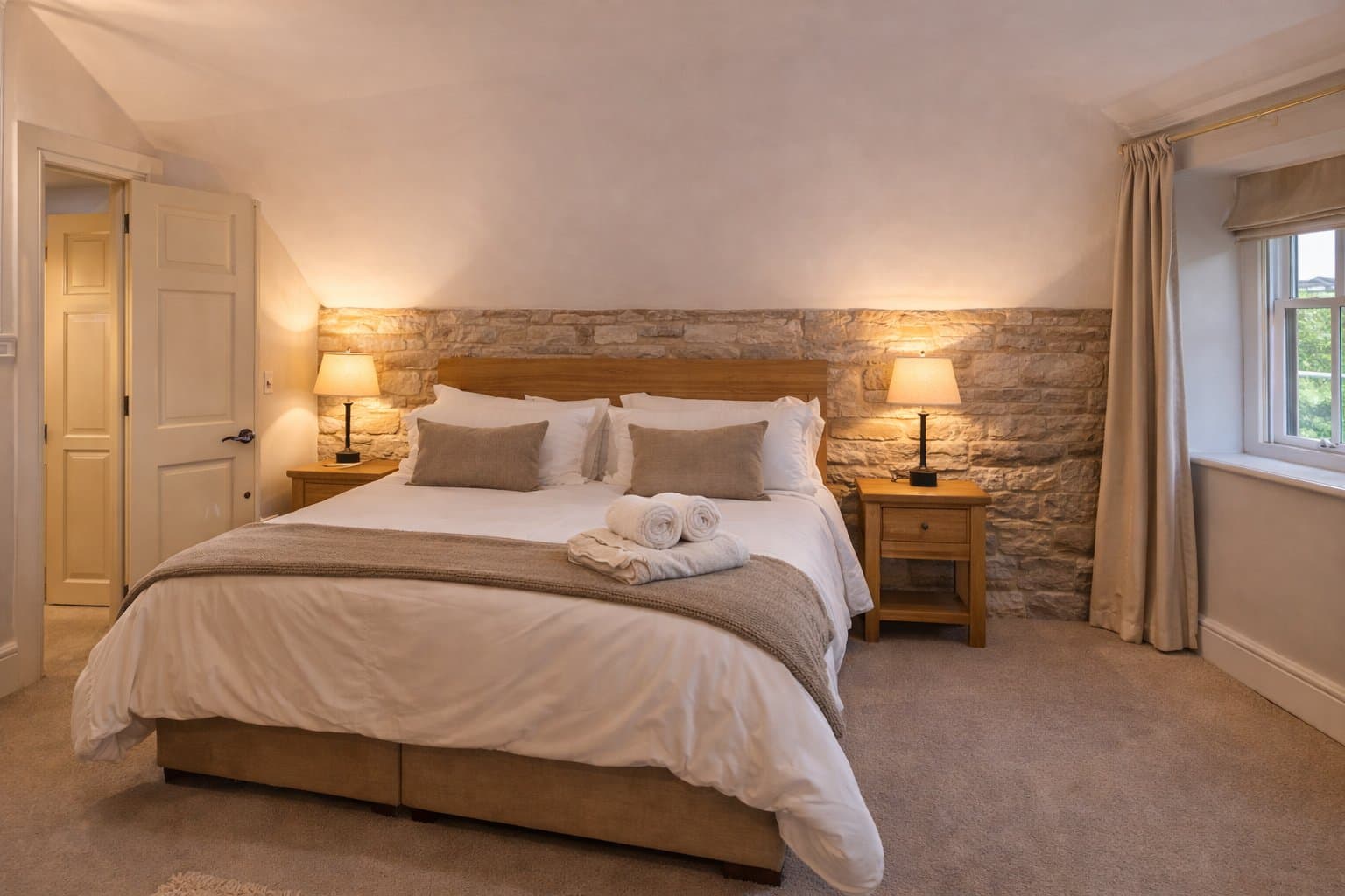 Willowbrook Farmhouse — master bedroom, Masham