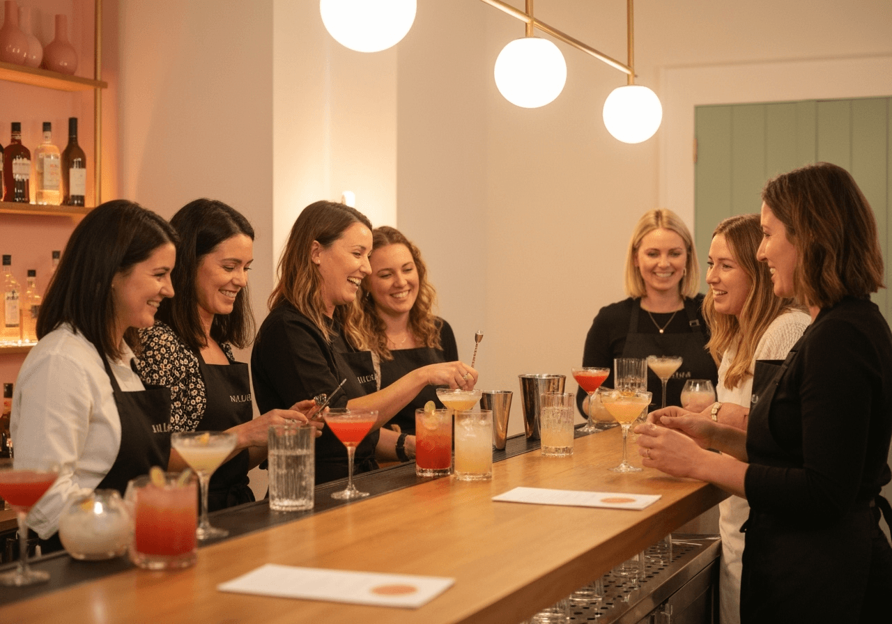 Group enjoying cocktail masterclass experience