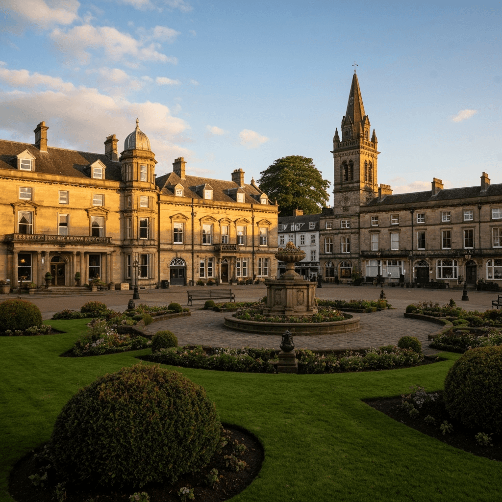 Exterior view of a luxury group house in Harrogate, North Yorkshire – large holiday accommodation for hen parties, birthdays and celebrations