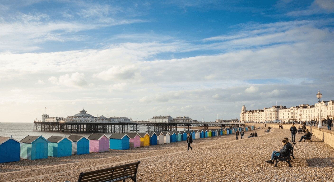 Exterior view of a luxury group house in Brighton, East Sussex – large holiday accommodation for hen parties, birthdays and celebrations