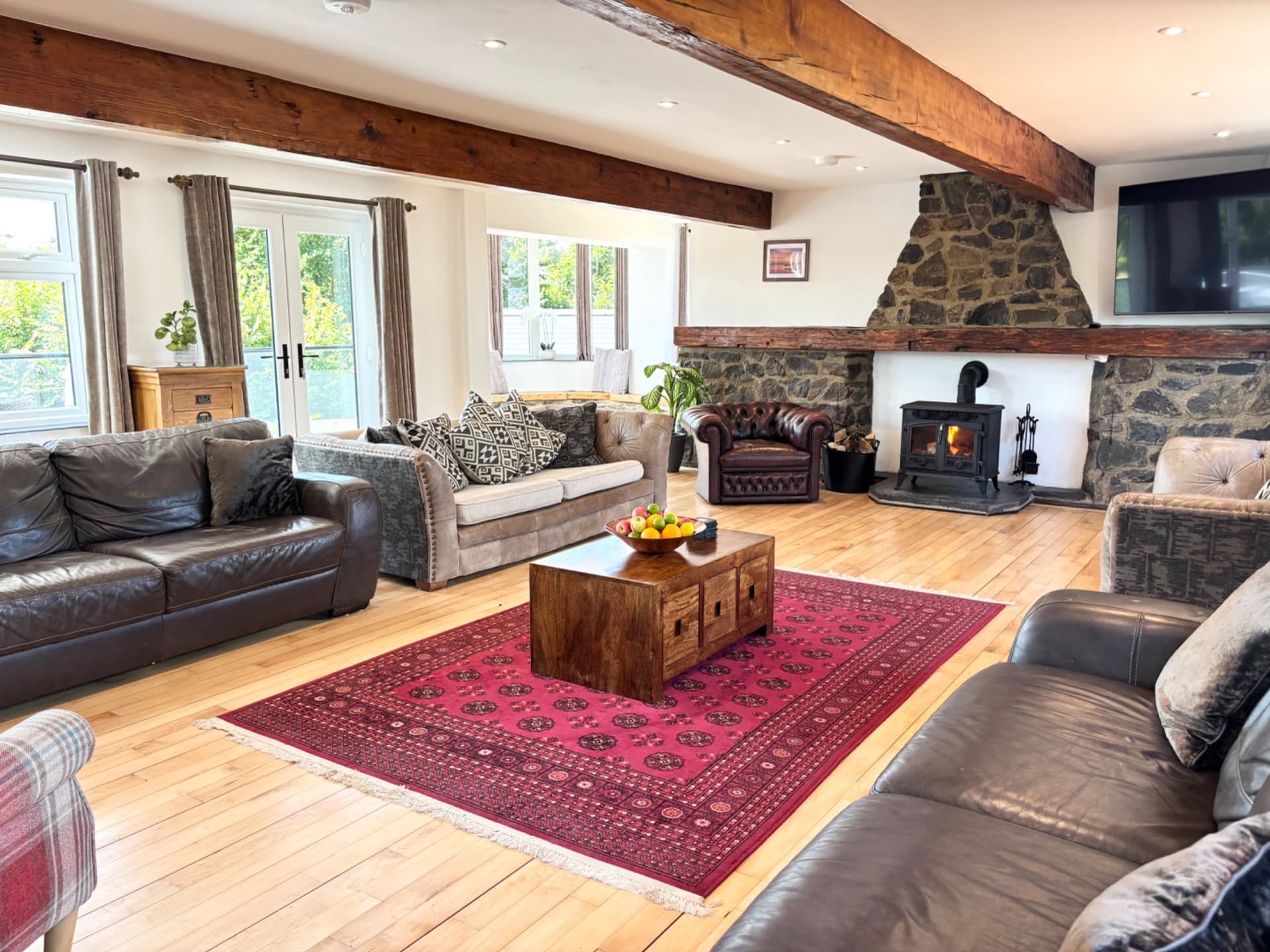 Trebrowen — Huge lounge on the first floor overlooking the pool and fields
